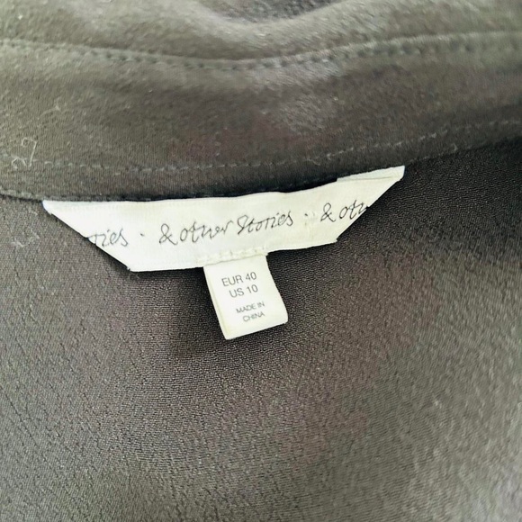 & Other Stories womens Black dress UK12 Fit & Flare Midi Simple Minimalist style - Picture 8 of 8